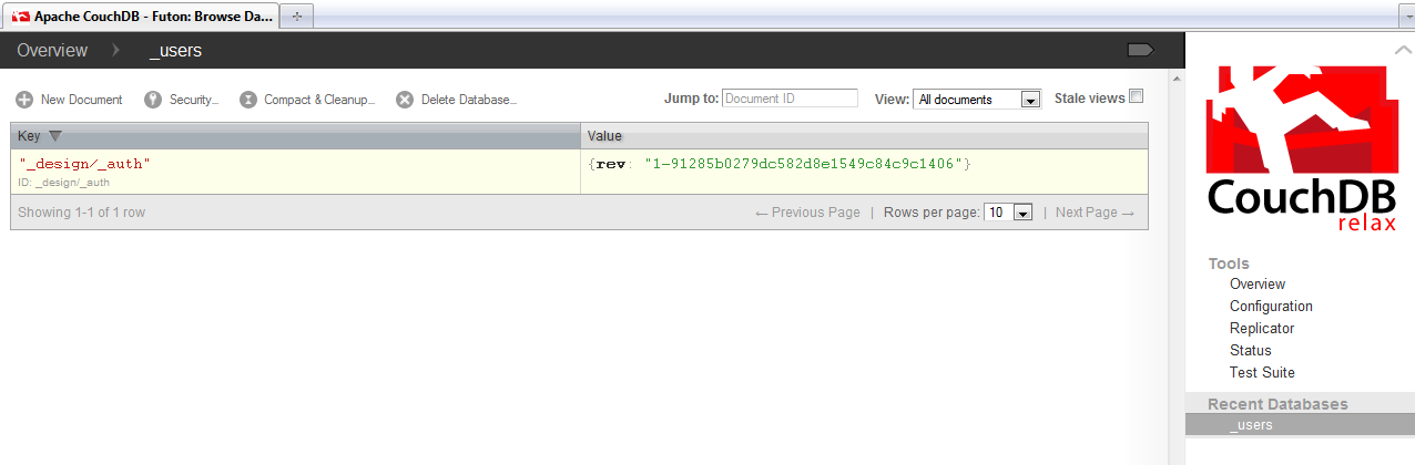 couchDB Futon